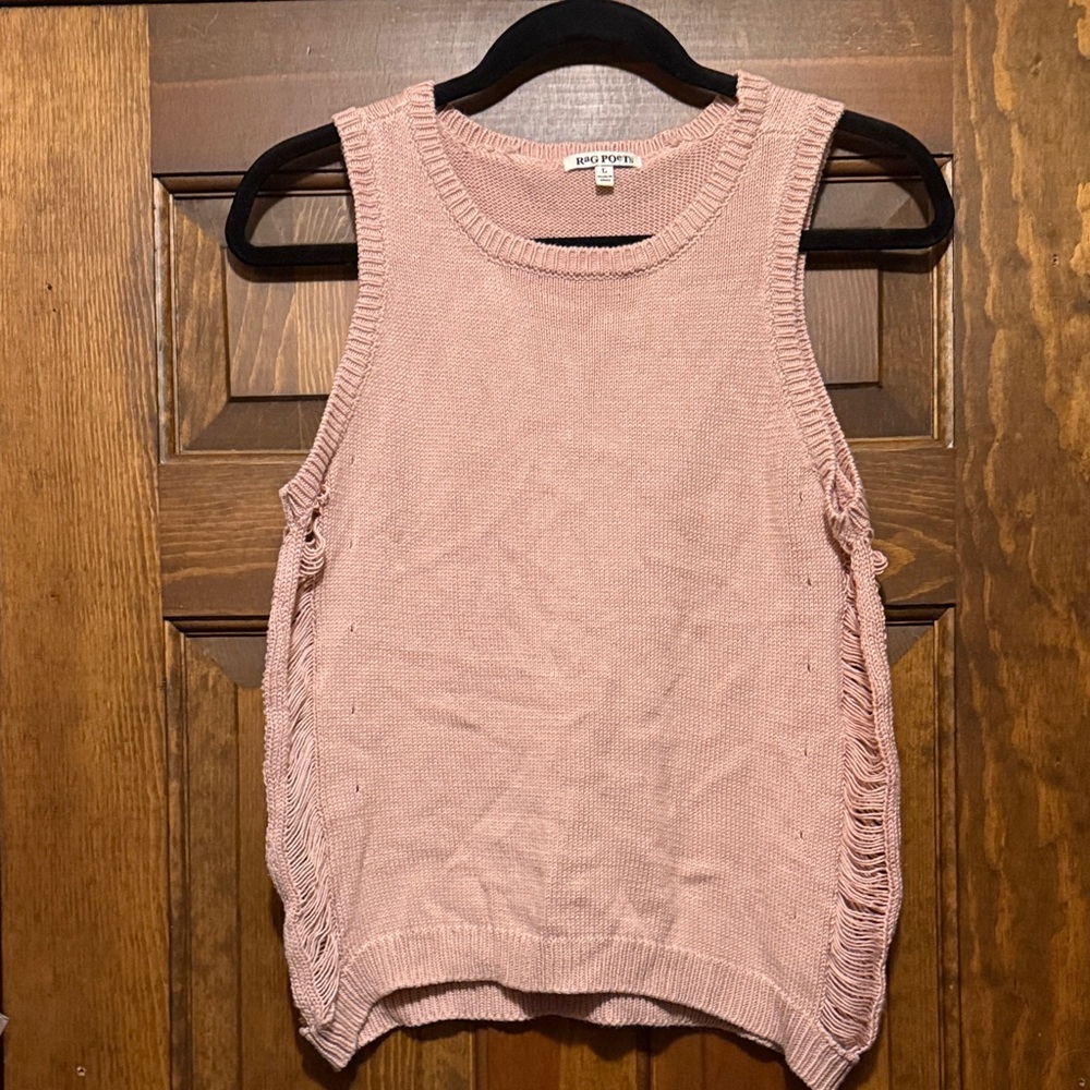 Pink Knit Sleeveless Top